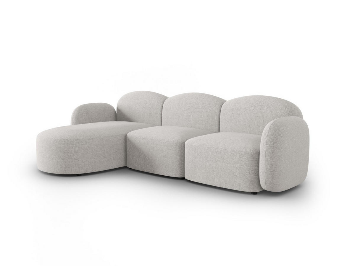 ECKSOFA links Blair aus Chenille-Stoff silber meliert 4 Sitzplätze - Silberfarben, Textil (155/272cm) - Micadoni