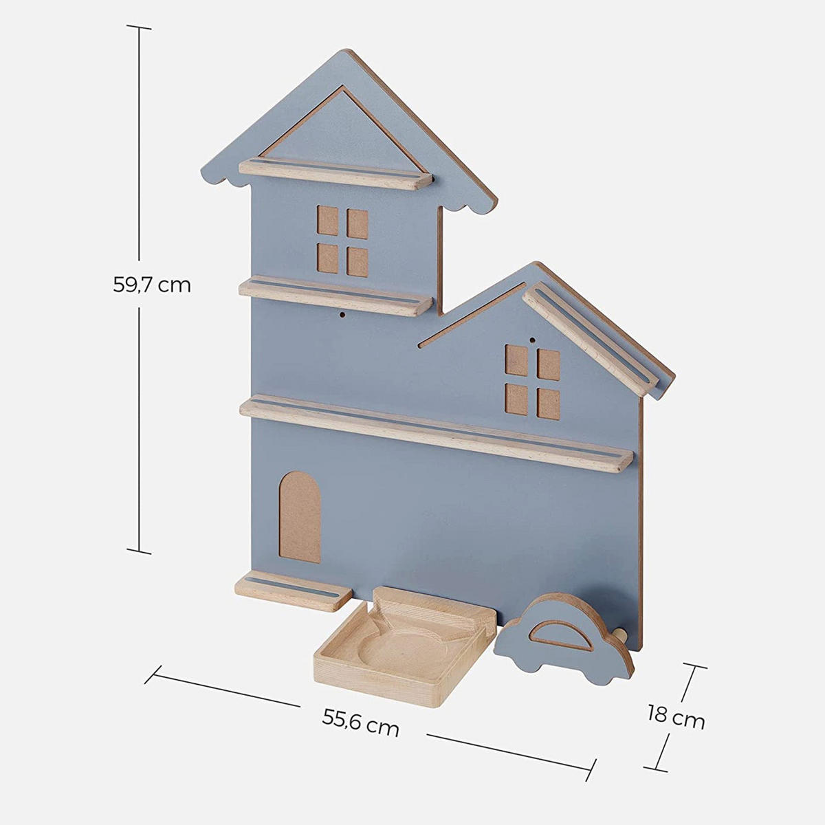 WANDREGAL CONAKRY - Grau, Holzwerkstoff (55.6/59.7/18cm) - Hansiro