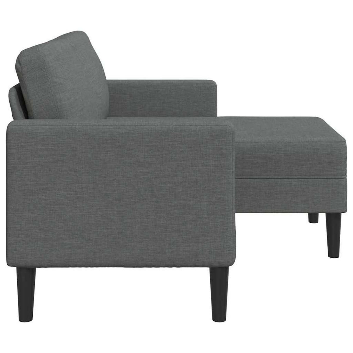 2-SITZER-SOFA Mit Chaiselongue L-Förmig Dunkelgrau 125 Cm Stoff - Grau, Textil (118/85/125cm) - vidaXL