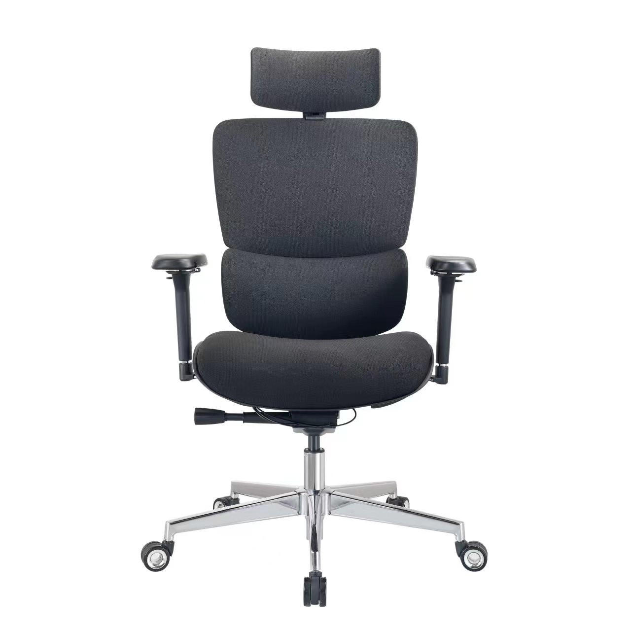 BÜROSTUHL MasterSeat Schwarz - Silberfarben/Schwarz, Kunststoff/Textil (70/135/70cm) - Clouvou