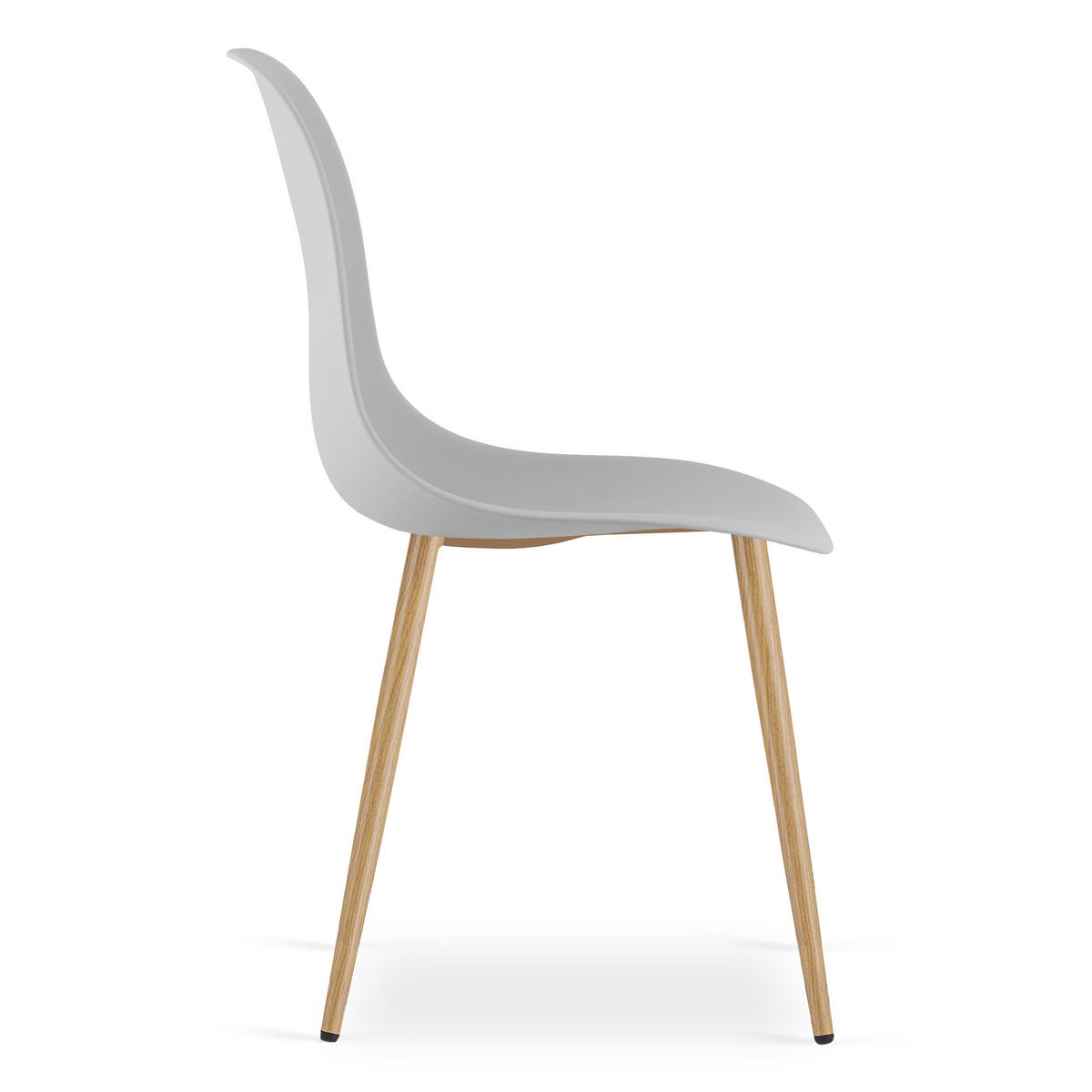 ESSZIMMERSTUHL 4-er Set KALEO grauer Sitz, natürliche Beine - Naturfarben/Grau, Kunststoff (46/84/51cm) - Valora