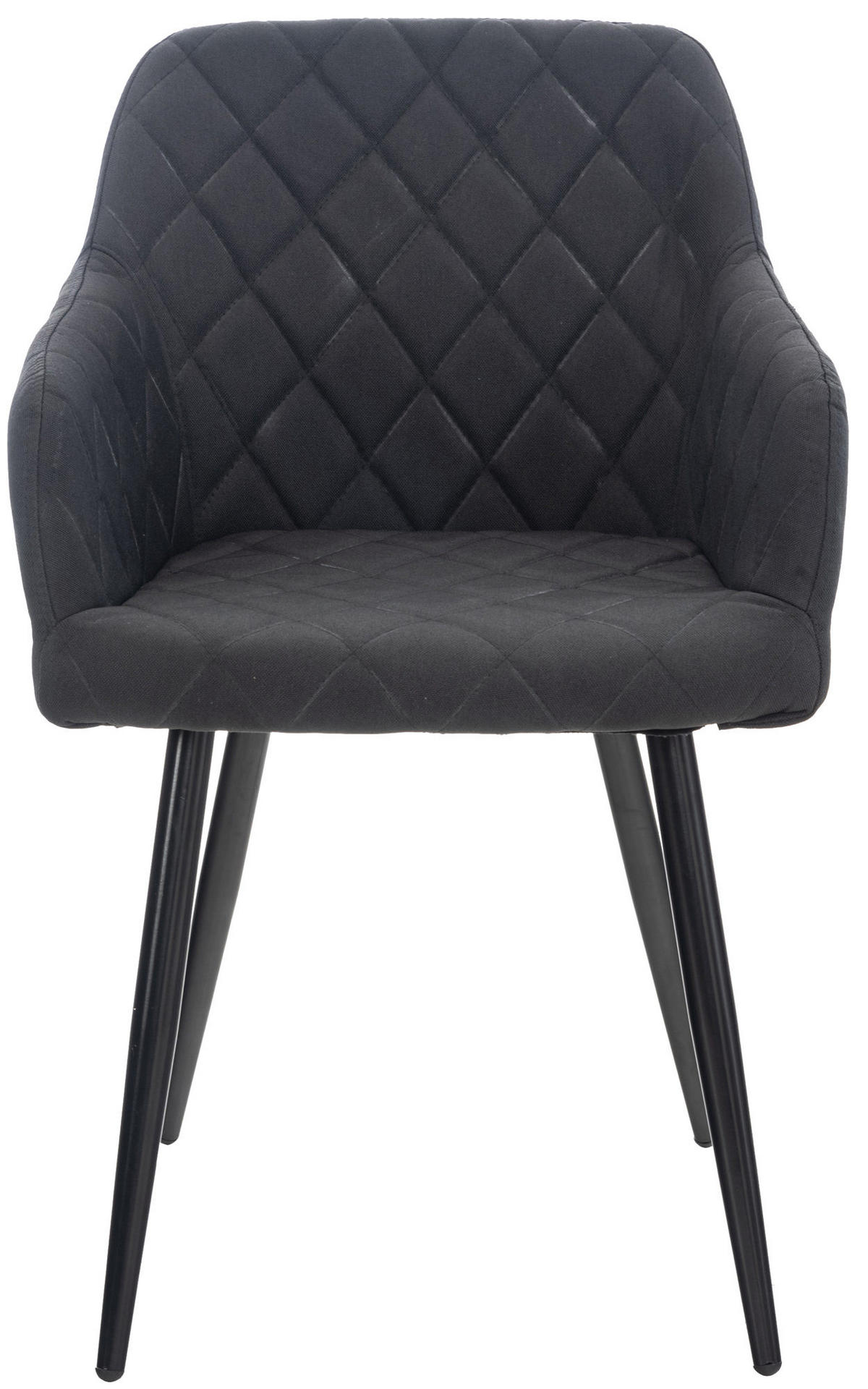 ESSZIMMERSTUHL Shyva Stoff, Gestell Metall matt Schwarz Schwarz - Schwarz, Textil/Metall (47/84/44cm) - TPFLiving