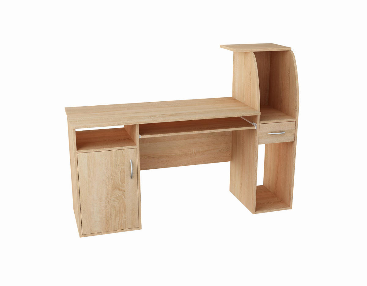 SCHREIBTISCH mit 2 Einlegeböden in sonoma - Sonoma Eiche, Holzwerkstoff (150/50/112cm) - Home Collective
