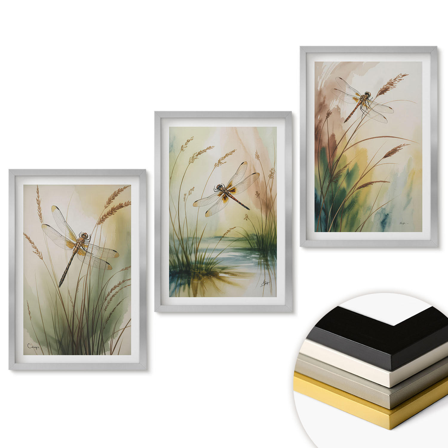ArtPrintCave Wandbilder Silber 40x60 cm