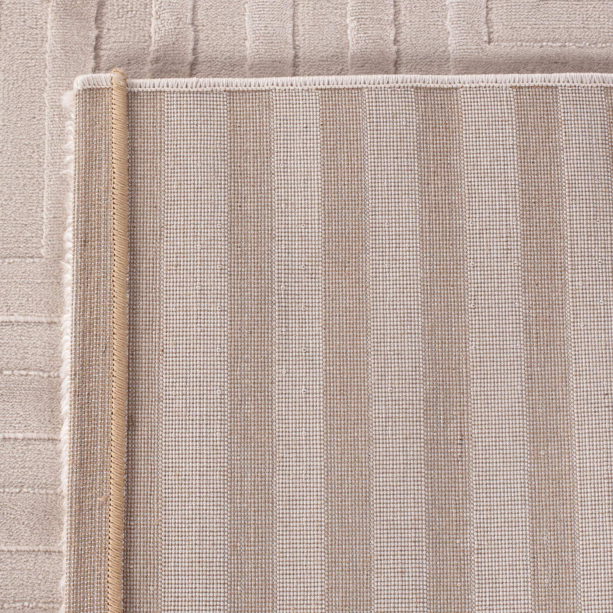 TEPPICH Kurzflor 3D-Muster Polypropylen Wohnzimmer Beige Rechteckig 120x170 - Beige, Textil (120/170cm) - KADIMA DESIGN