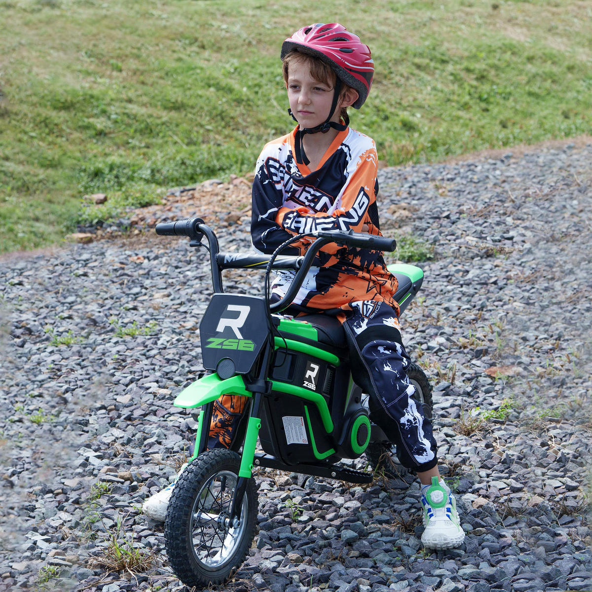 KINDER Elektro-Motorrad - Grün, Kunststoff/Metall (119/64/76.5cm) - HOMCOM