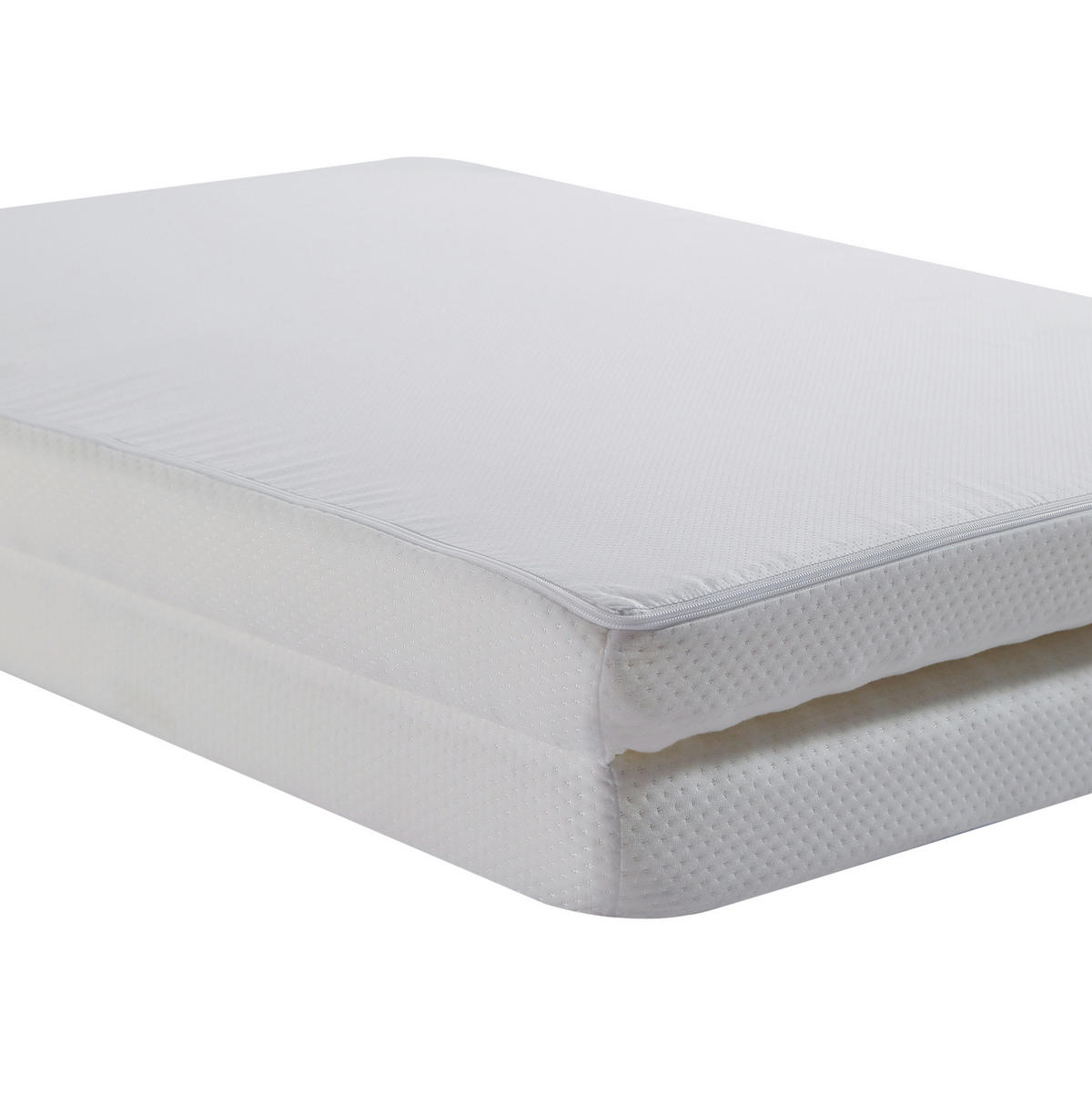 HOCHBETT 140/200 cm weiß Gaming Bett mit Schreibtisch und LED-Beleuchtung mit Matratze - Weiß, Holzwerkstoff (140/200cm) - OKWISH