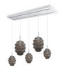 HÄNGELEUCHTE Echos 5-flammig Rauch Ø 18/25cm - Anthrazit/Weiß, Glas (18/18/20cm) - s.luce