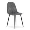 STUHL PIENZA 1 Stück, Grau, mit Samtstoff gepolstert - Anthrazit, Textil/Metall (45/88/51cm) - Komodee