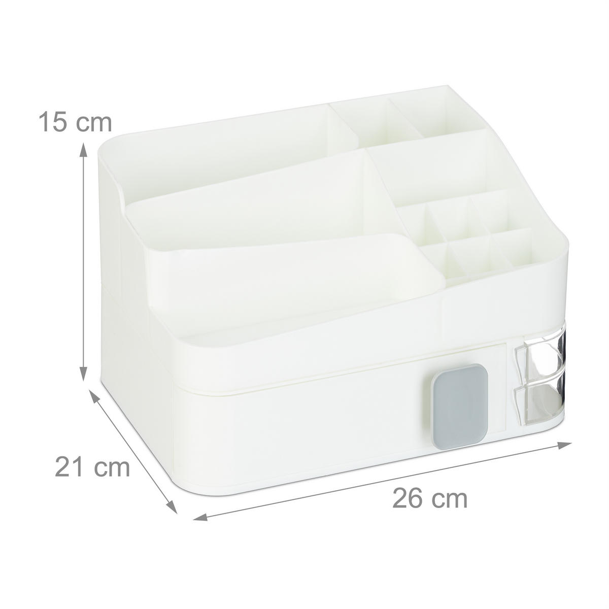 MAKE-UP-ORGANIZER - Weiß, Kunststoff (26/15/21cm) - Relaxdays