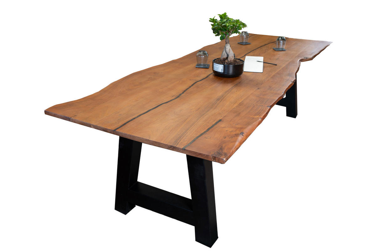 ESSTISCH POLLY - Schwarz/Braun, Holz/Metall (100/300/77cm) - SAM