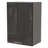 KÜCHENHÄNGESCHRANK Essen W2/50 Graphit Hochglanz / Grau Matt 50 / 32,5 / 72cm - Graphitfarben/Grau, Holz/Holzwerkstoff (50/72/32.5cm) - Feldmann-Wohnen