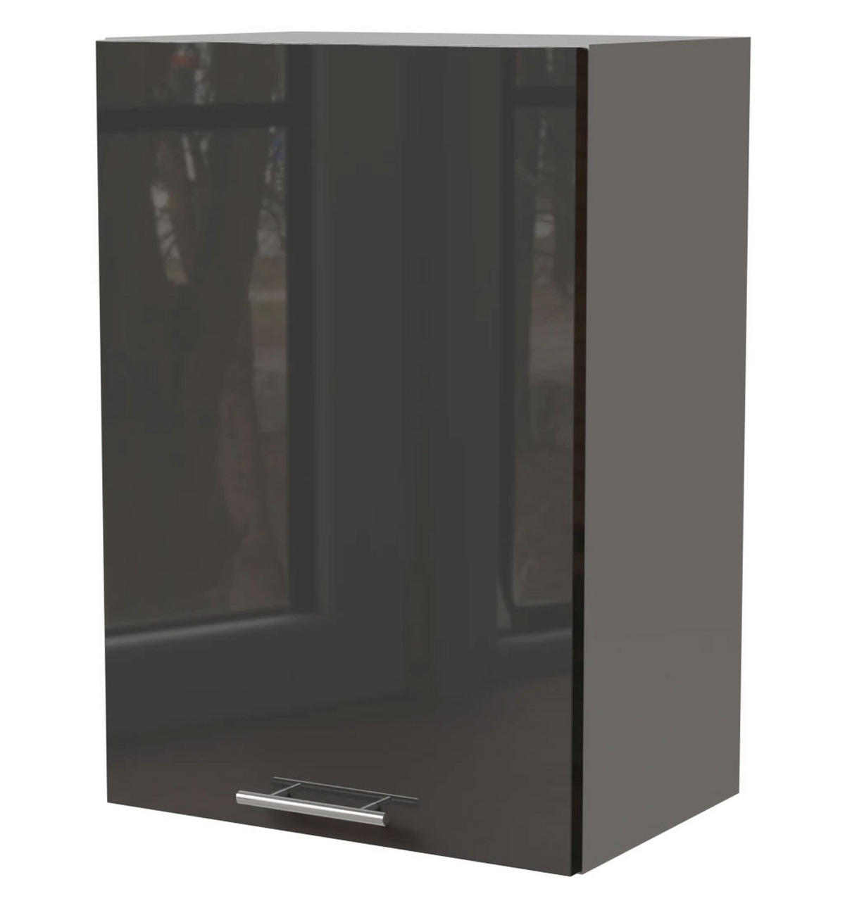 KÜCHENHÄNGESCHRANK Essen W2/50 Graphit Hochglanz / Grau Matt 50 / 32,5 / 72cm - Graphitfarben/Grau, Holz/Holzwerkstoff (50/72/32.5cm) - Feldmann-Wohnen