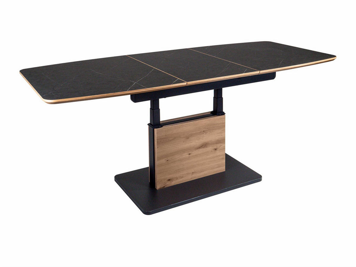 COUCHTISCH höhenverstellbar und ausziehbar Cori 120x56x70 HPL Nero - Wildeiche/Schwarz, Holzwerkstoff (120/70/70cm) - 58aufmkessel