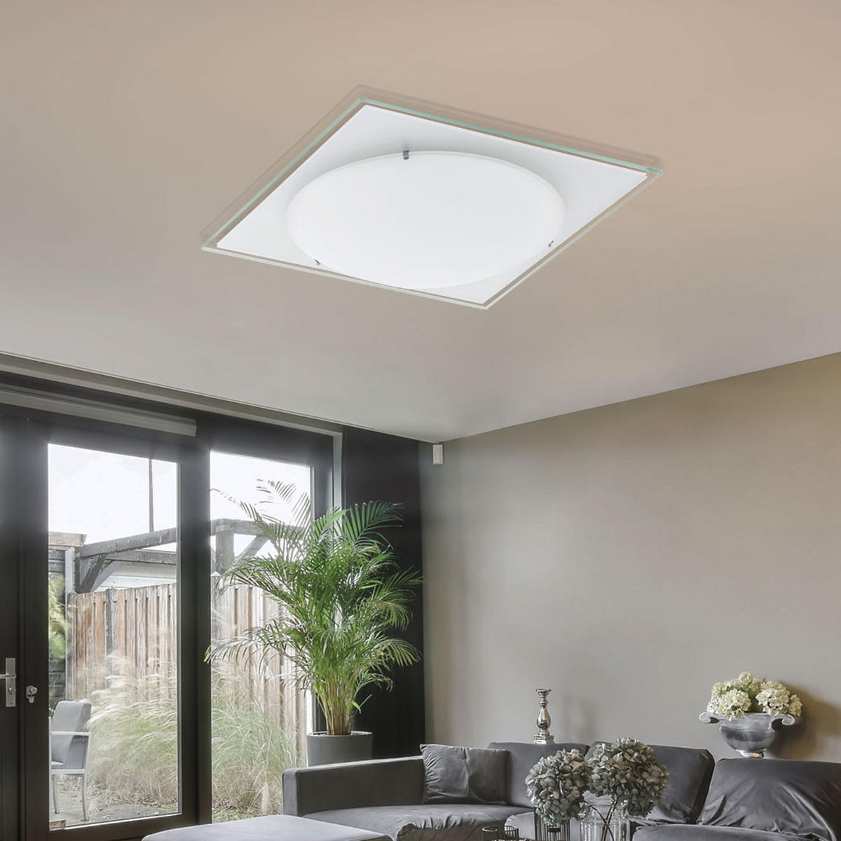 LED DECKENLEUCHTE KELY Glas satiniert Weiß - Weiß, Glas (30/30/8.5cm)