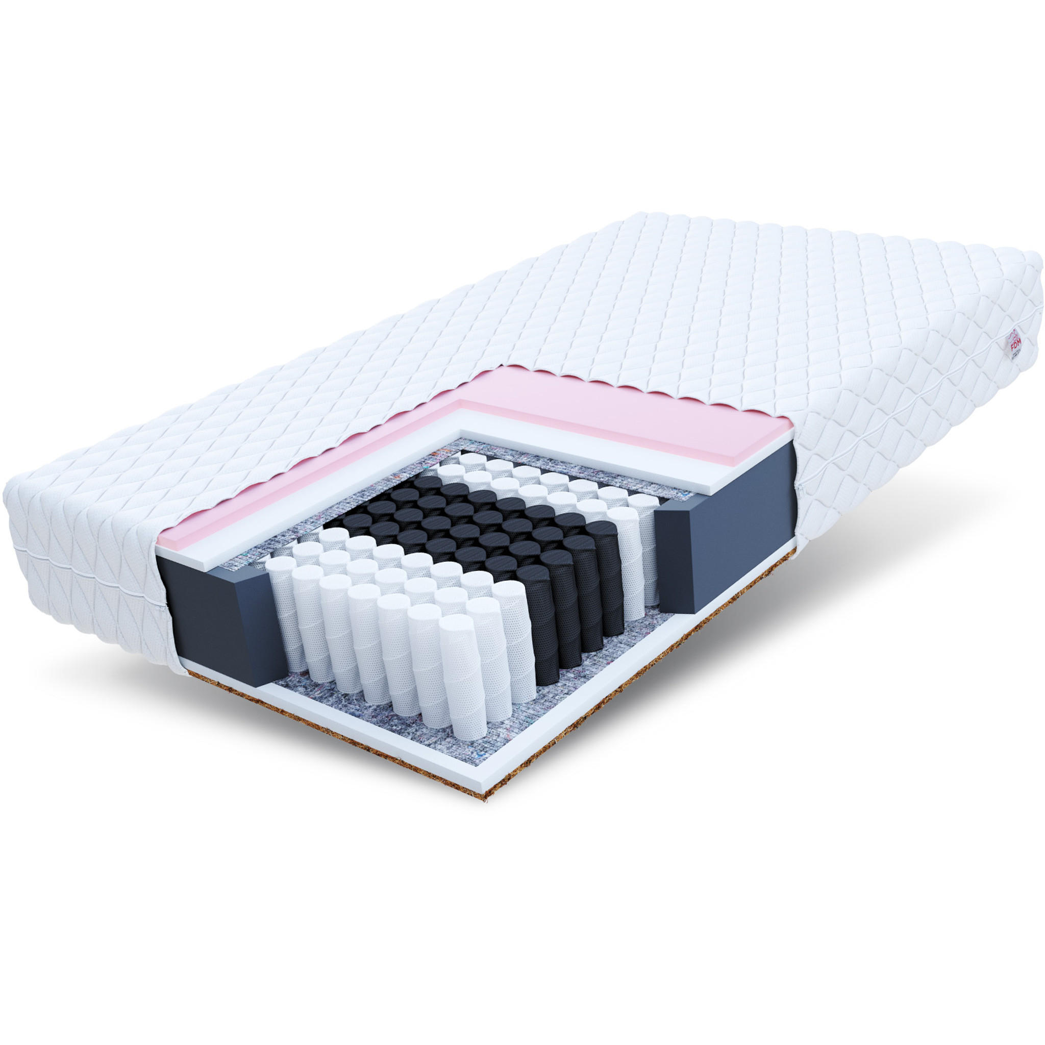 TASCHENFEDERKERNMATRATZE Reggio - Weiß, Textil (100/200cm) - FDM