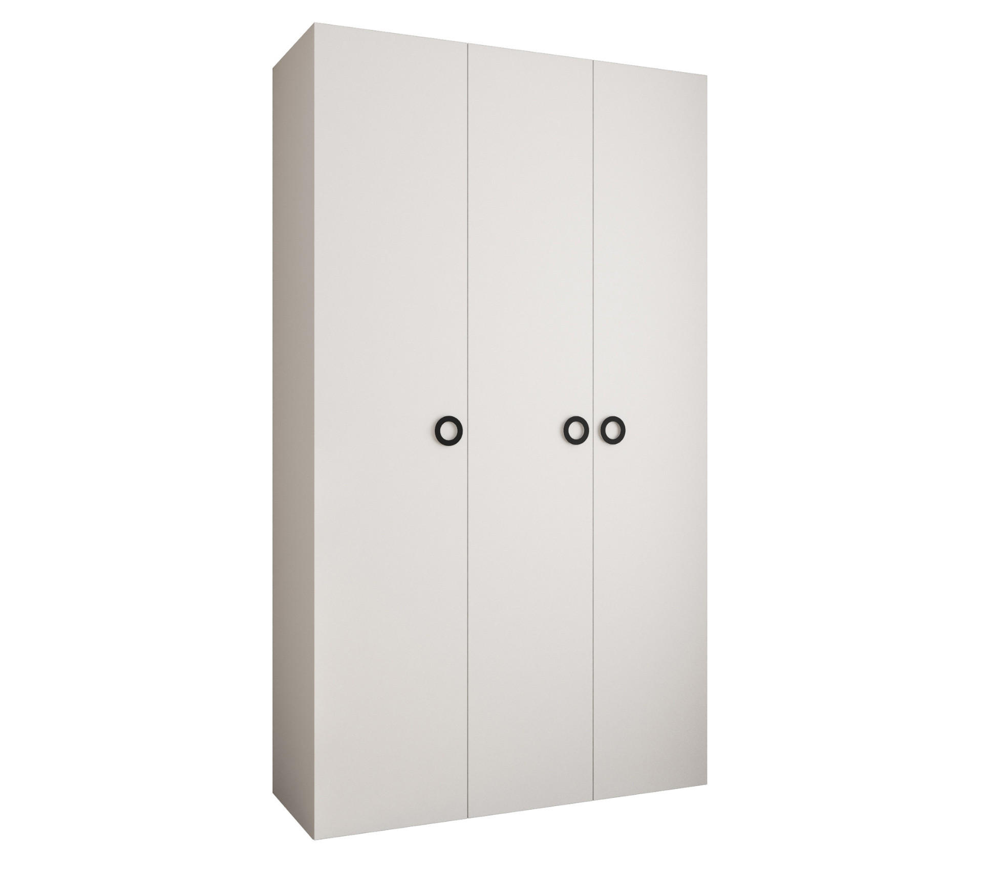 DREHTÜRENSCHRANK 245,5/140/50 3-türig - Schwarz/Weiß, Holz/Metall (140/245.5/50cm) - Abiks Möbel