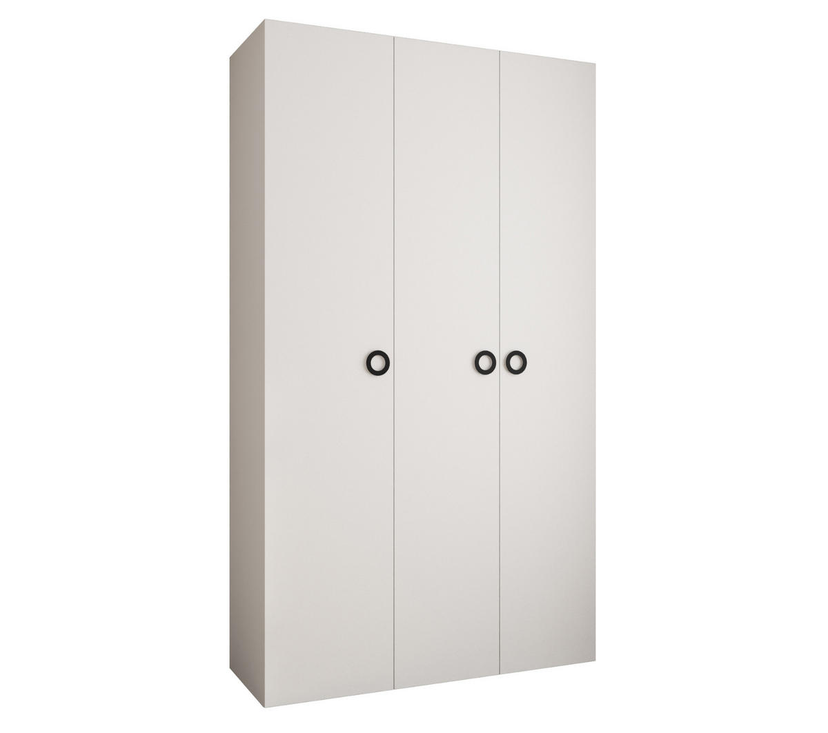 DREHTÜRENSCHRANK 245,5/140/50 3-türig - Schwarz/Weiß, Holz/Metall (140/245.5/50cm) - Abiks Möbel