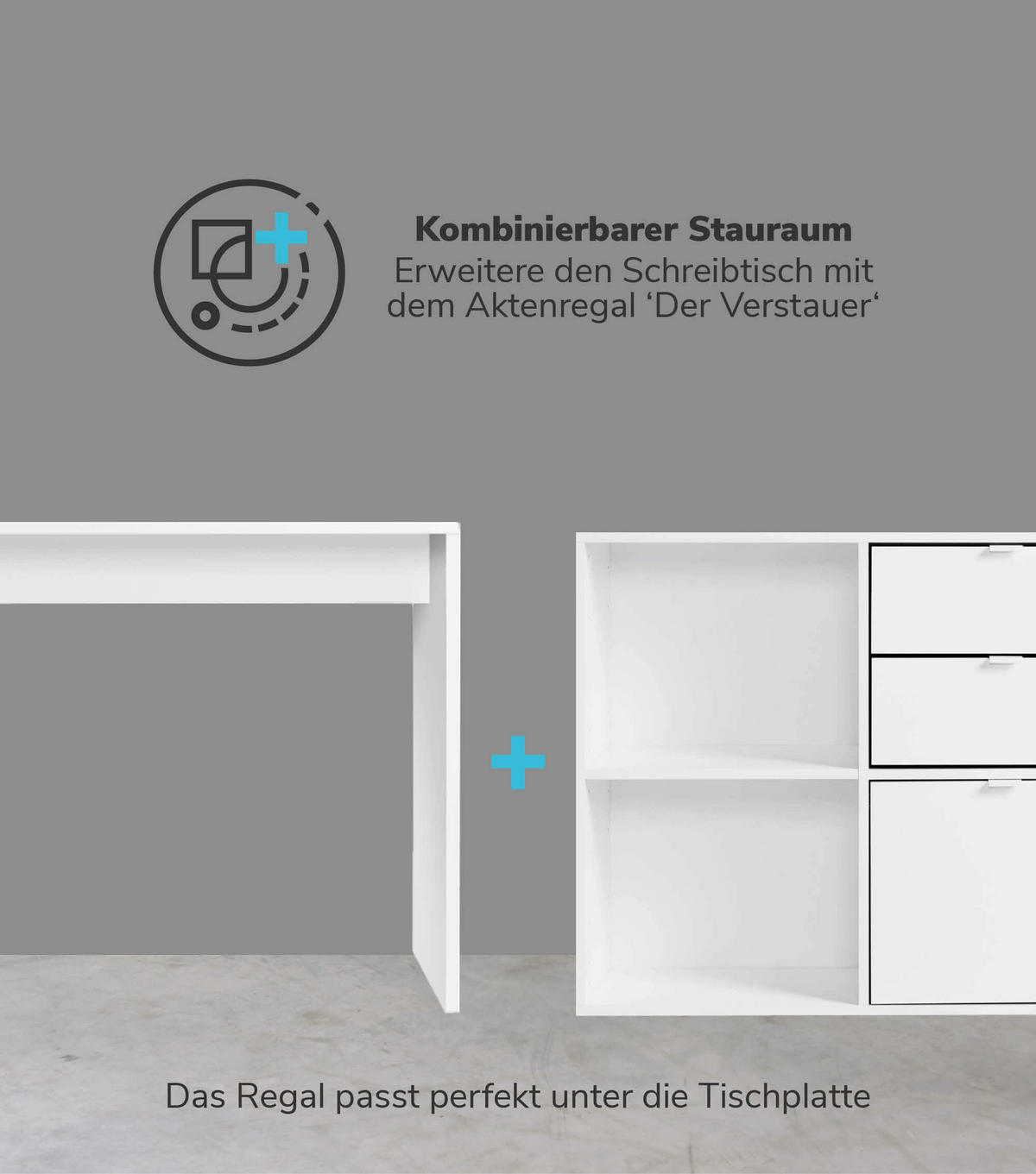 SCHREIBTISCH Der Produktive - Weiß, Holzwerkstoff (54/112/77cm) - Mokebo