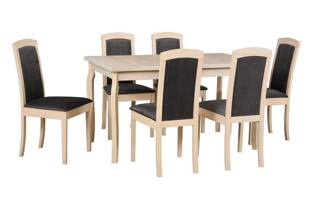 STUHL 2er Set Roma 8, sonoma - Schlammfarben/Sonoma Eiche, Holz (45/96/41cm) - Leaf Design