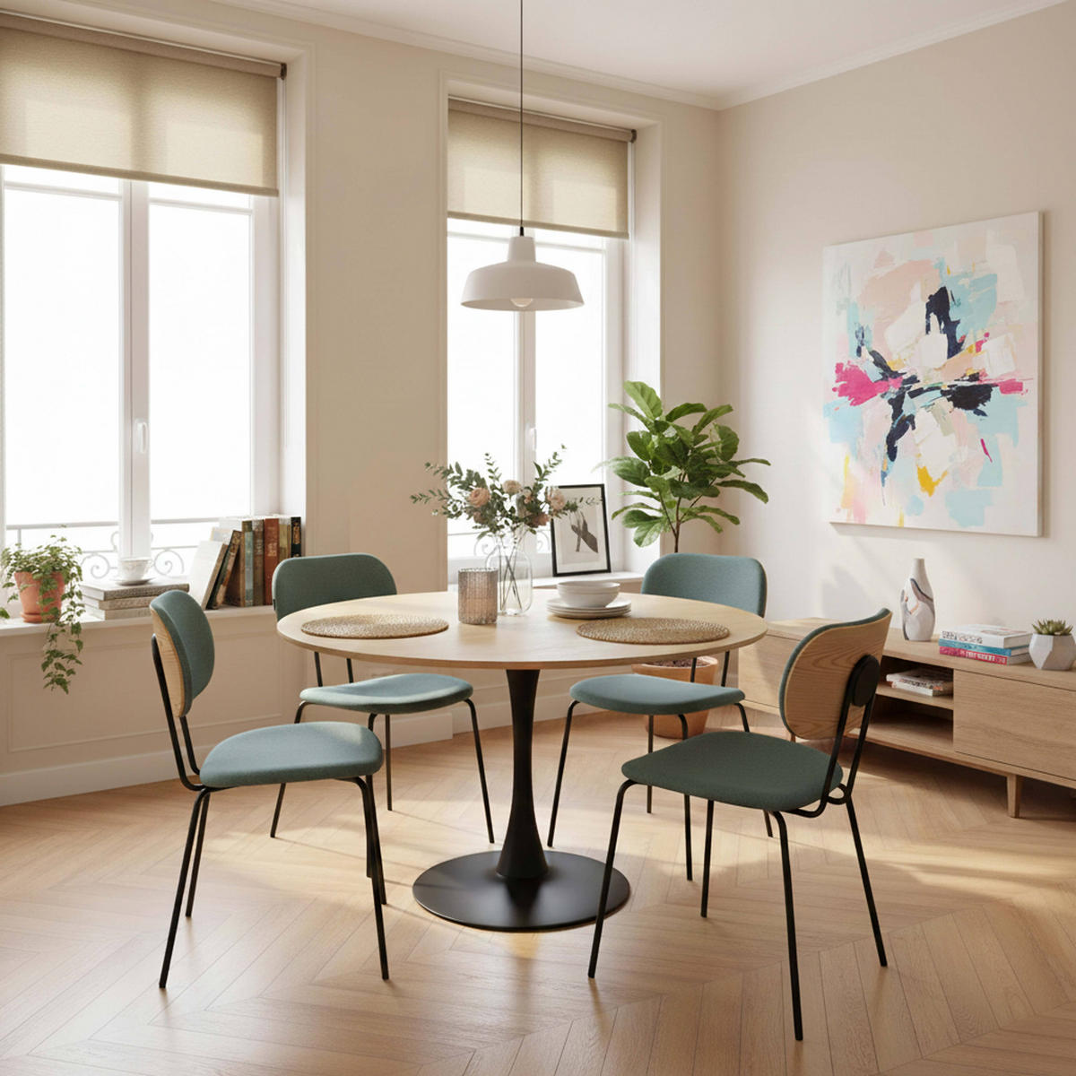 ESSTISCH, helles Holz - Hellbraun/Braun, Holz (100/100/74cm) - Oviala