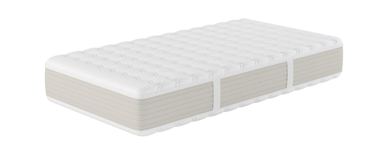 TASCHENFEDERKERN-MATRATZE "XXL Gelstar T-1000", H2, 80 x 200 cm, Höhe: ca. 25 cm - Weiß, Textil (80/200cm) - Hn8 Schlafsysteme