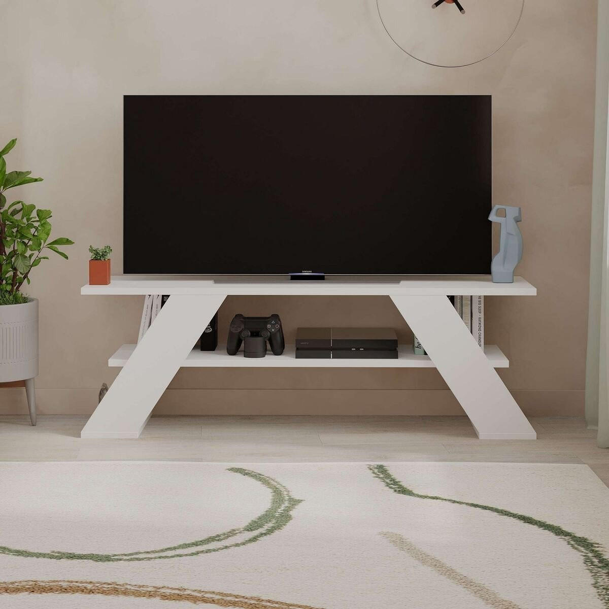 TV-MÖBEL 3 Regale L120 cm - Farfalla - Weiß, Holzwerkstoff (33.5/40/120cm) - Calicosy