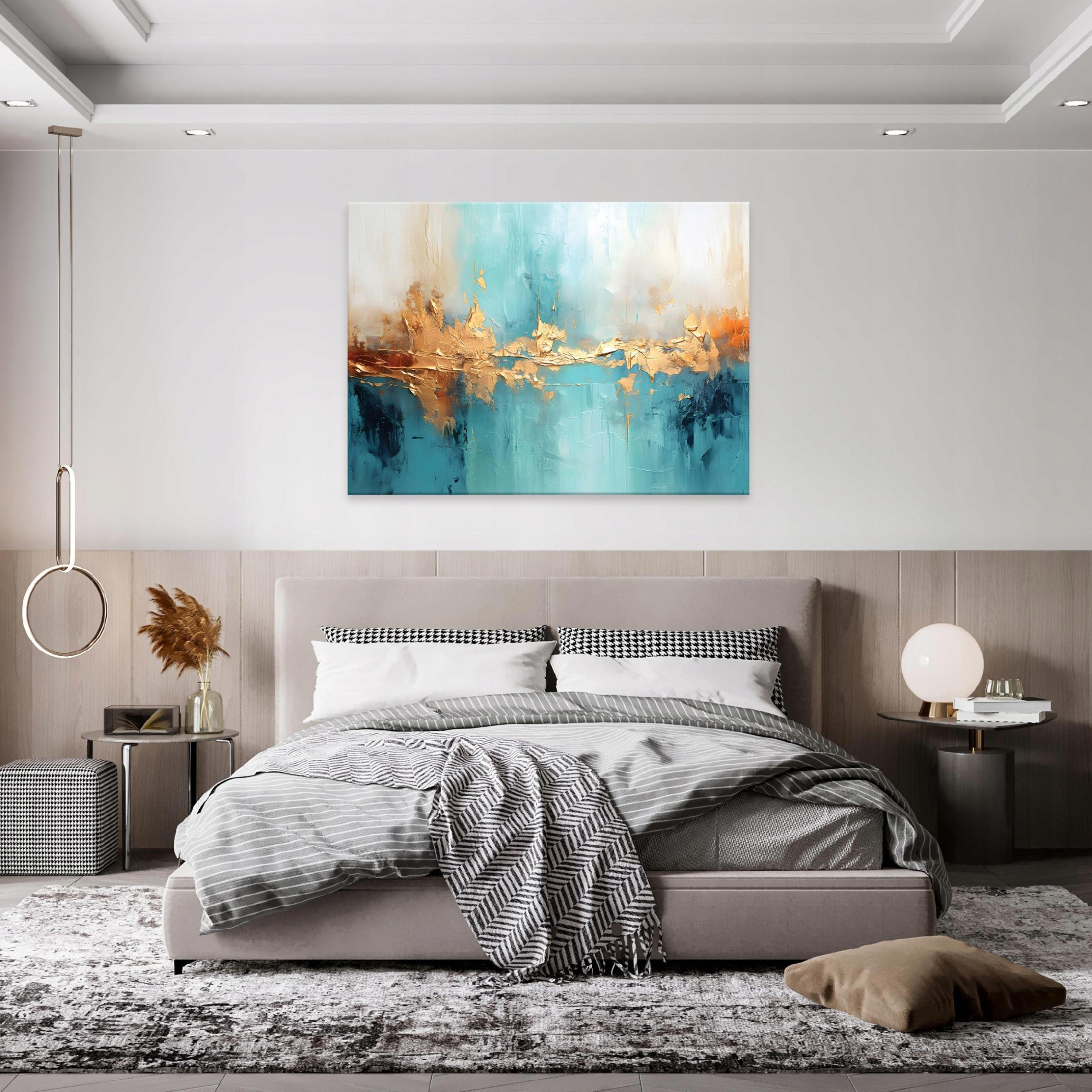 LEINWANDBILD Abstrakt Modern Bilder Wohnzimmer 60x40 - Multicolor, Holzwerkstoff (60/40cm) - Wallarena