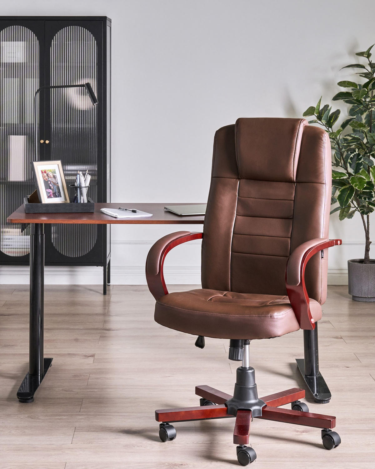 MASSAGESTUHL Dunkelbraun Diamond - Dunkelbraun/Schwarz, Leder (66/118/66cm) - Beliani