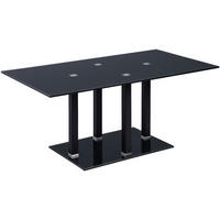 COUCHTISCH Nairobi Metall Sicherheitsglas Rechteckig 100/45/60 cm - Schwarz, Metall (60/45/22.33cm) - M2 Kollektion