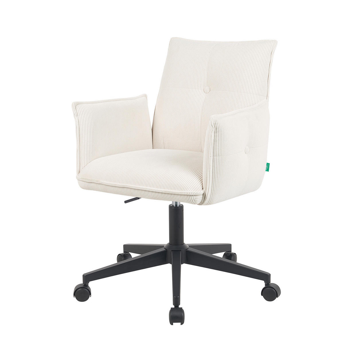 BÜROSTUHL Mika-Malu - Creme/Schwarz, Textil/Metall (60/85/63cm) - DUBI Möbel