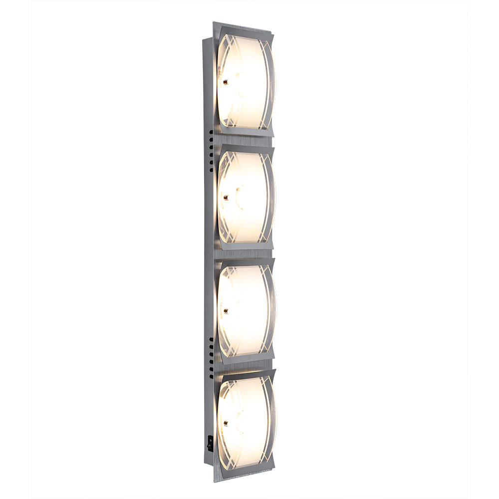 LED WANDLEUCHTE Adonia Aluminium Silber - Silberfarben, Glas (10/6.5/60cm) - Esto