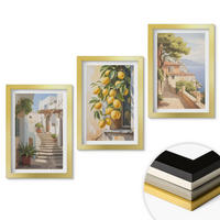 WANDBILDER 3er Set - 20x30 cm Goldrahmen - Lemon Streets Meerblick - Goldfarben, Kunststoff (20/30cm) - ArtPrintCave