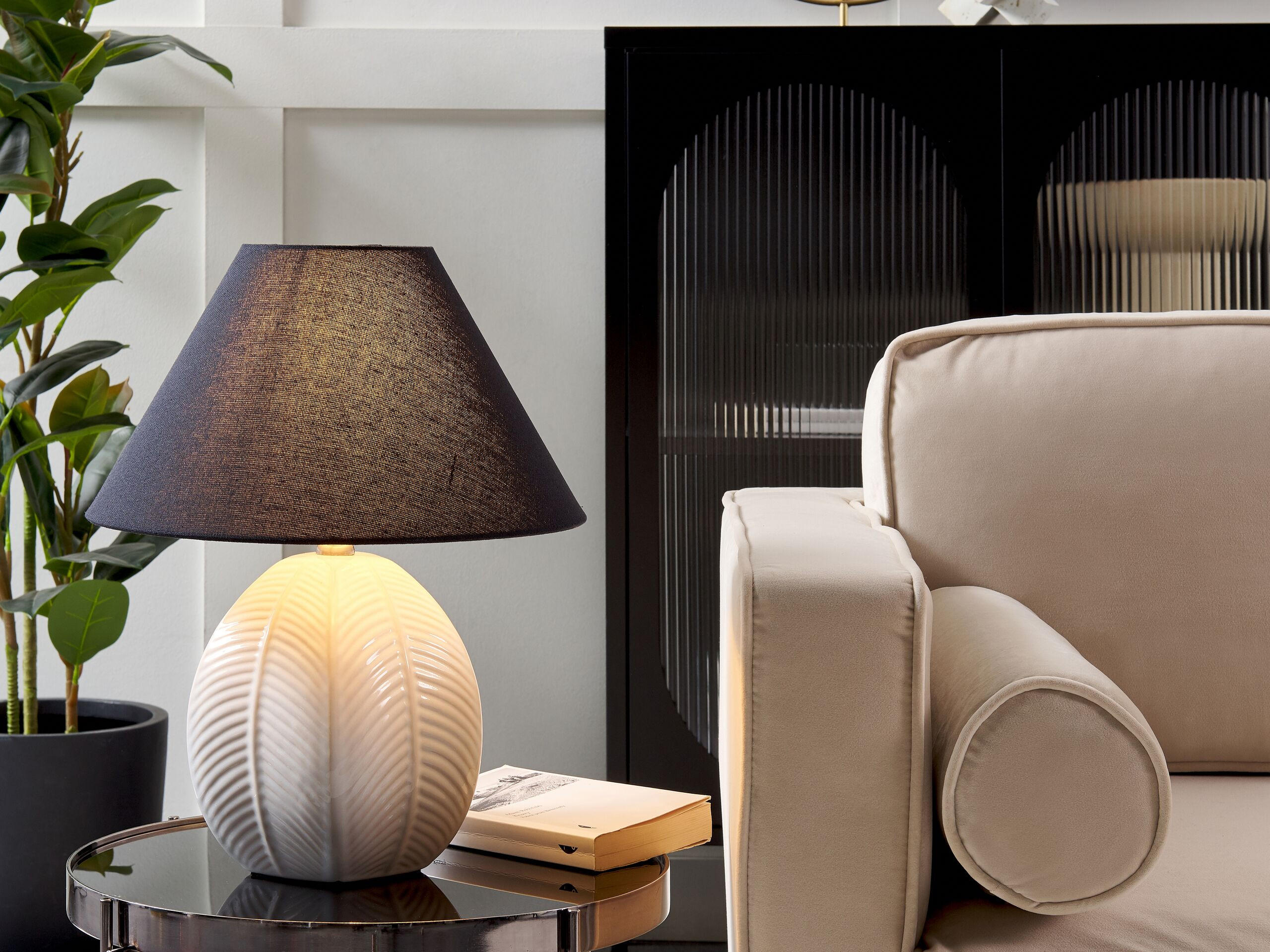 TISCHLAMPE Cadena 34/34/42 cm - Beige, Keramik (34/12/42cm) - Beliani