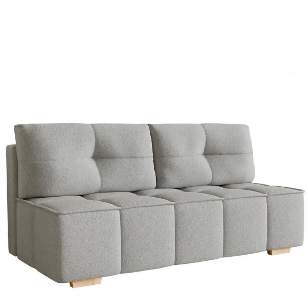 SITZSOFA Grau LORA Mit Schlaffunktion Bouclé - Grau, Textil (196/90/85cm) - Sepro Meble