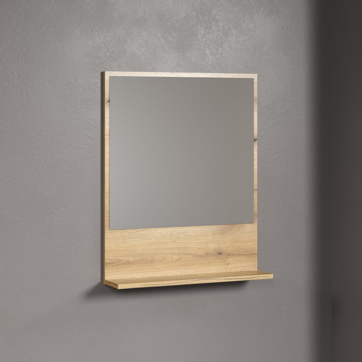 WANDSPIEGEL PureBliss Eiche Dekor - Eichefarben, Holzwerkstoff (60/74/14cm) - Trendteam