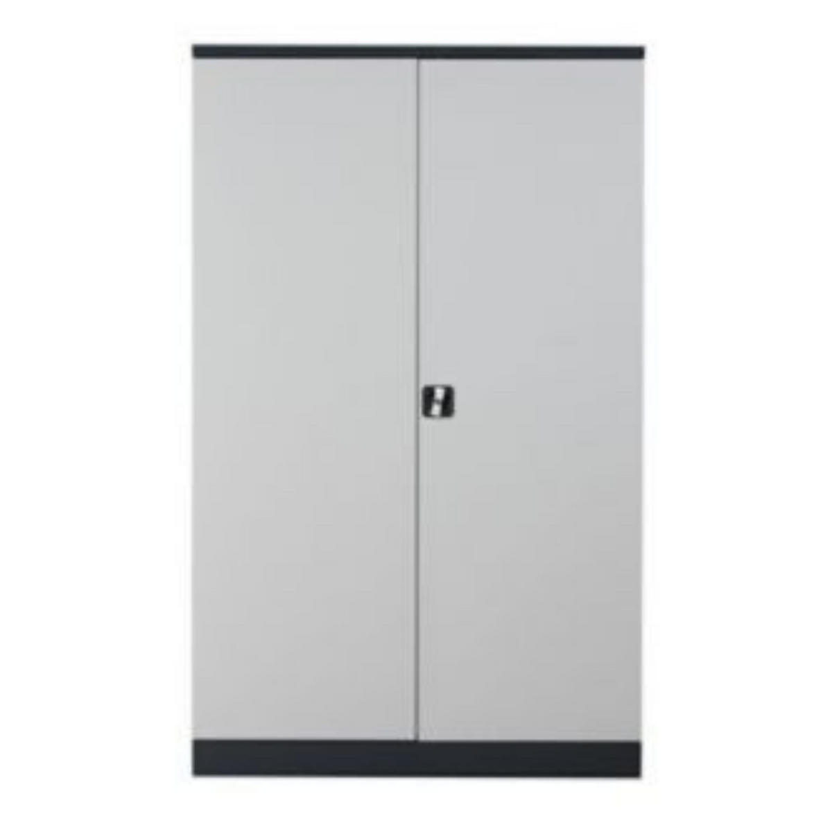 STAHLSCHRANK Bee mit 8 lackierten Fachböden 195x120x42 cm Korpusfarbe Anthrazit Frontfarbe Lichtgrau - Hellgrau, Metall (120/195/42cm)
