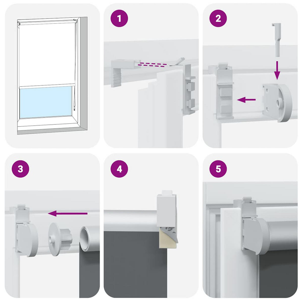 VERDUNKELUNGSROLLO 130/150 cm Stoffbreite 126,6 cm aus Polyester Grau - Grau, Textil (130/150cm) - vidaXL