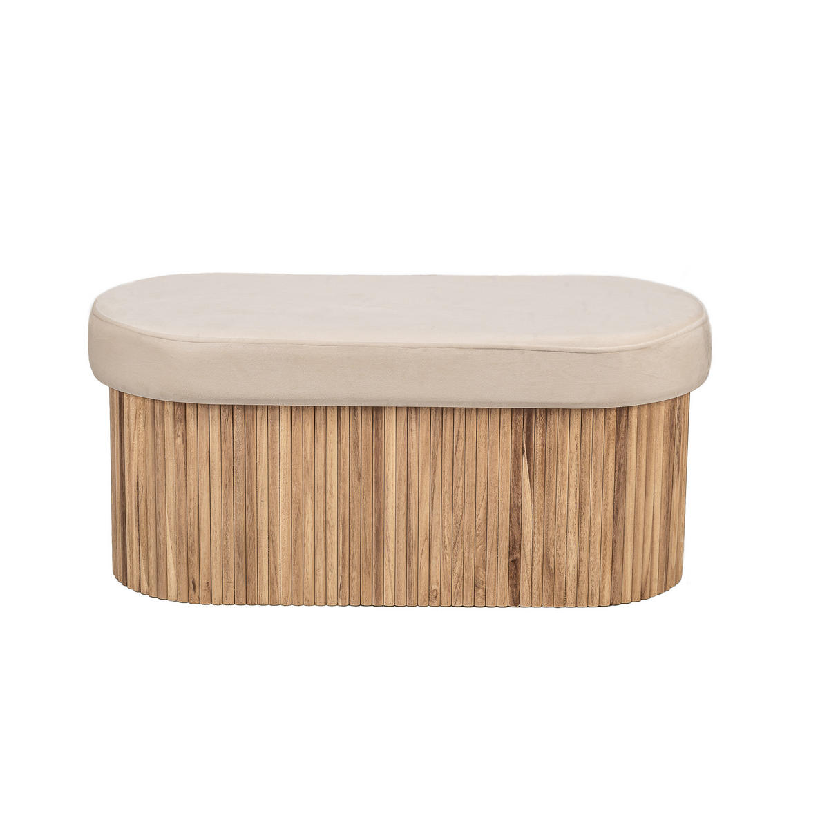 SITZBANK Samt Beige - Beige, Textil (89/43/40cm) - Nordlys