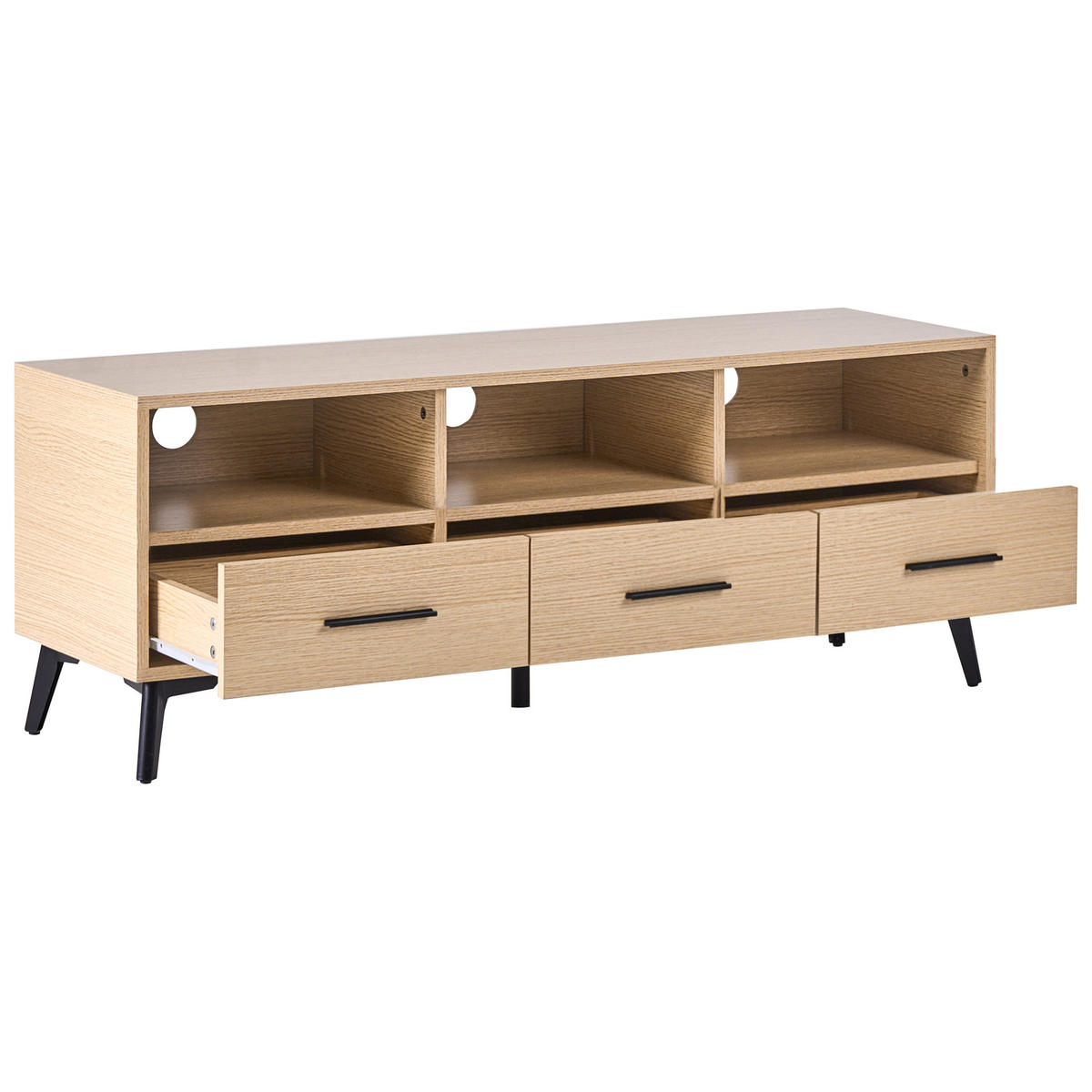 TV-MÖBEL Hellbraun Kitimat - Hellbraun/Schwarz, Holzwerkstoff (120/45/35cm) - Beliani