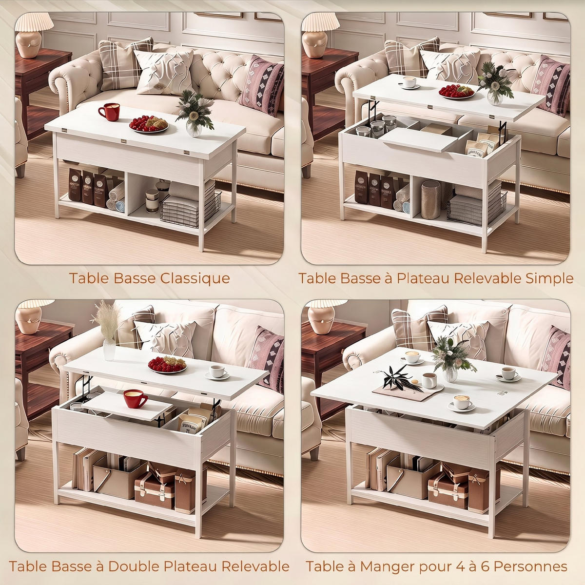 COUCHTISCH PANG-M4K7W2 Weiß - Weiß, Holzwerkstoff (98/49/55cm) - PANGIVO