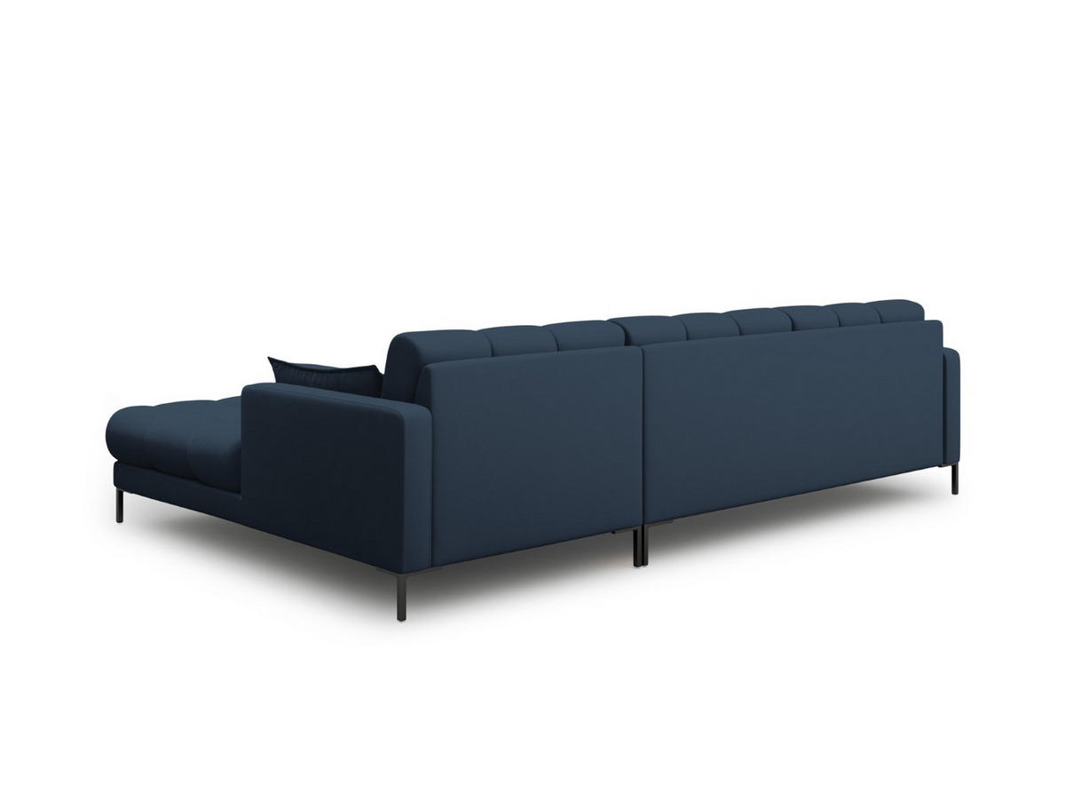 ECKSOFA rechts Mamaia aus strukturiertem Stoff blau 5 Sitzplätze - Blau, Textil (185/293cm) - Micadoni