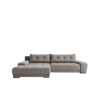 ECKSOFA WAVE Mit Schlaffunktion, Stoff SORO, Grau Links - Grau, Holz (105/281cm) - Kaiser Möbel
