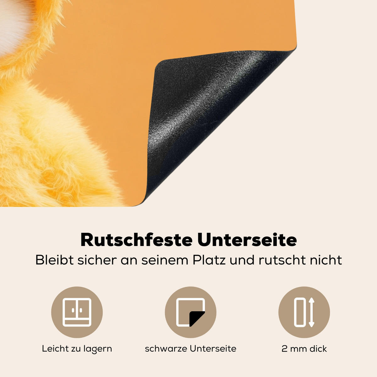 HERDABDECKPLATTE Osterhase - Kostüm - Ente Induktionsmatte 81x52 cm - Gelb, Kunststoff (81/52/0.2cm) - MuchoWow