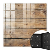SCHLÜSSELBOX Schwarz 30x30 cm- Türöffnung nach rechts - Holzbretter - Braun, Metall (30/30/5cm) - TULUP