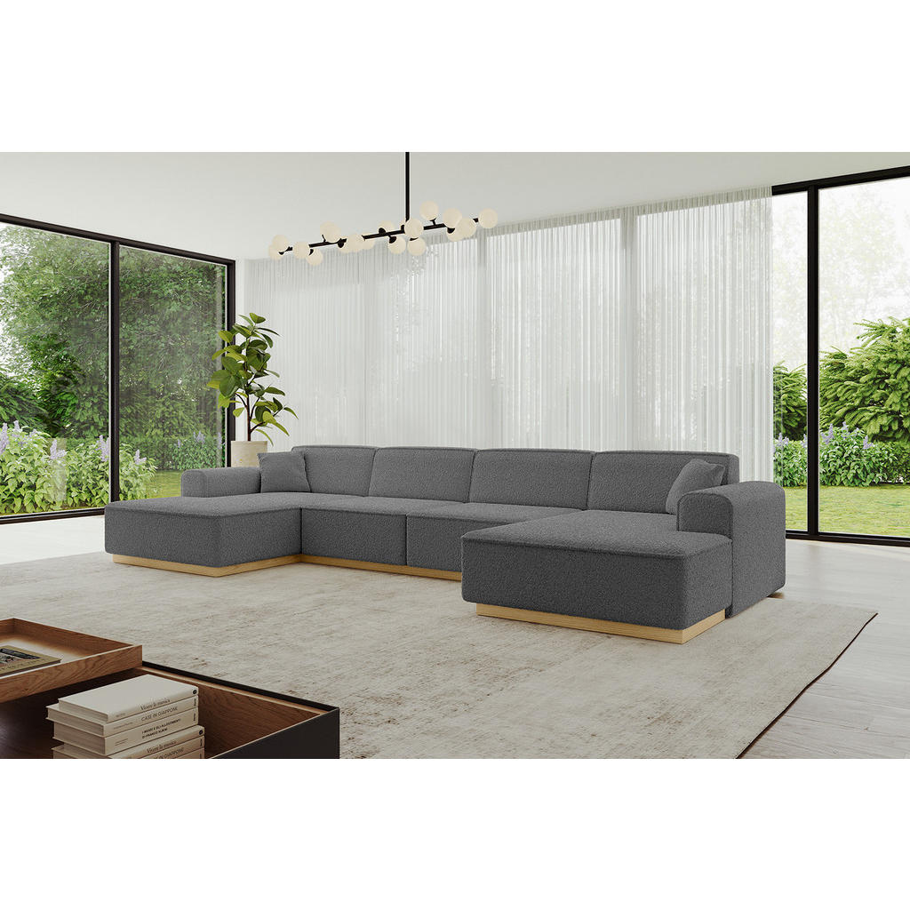 Thumbnail - Altdecor Wohnlandschaft, Grau, Textil, 4-Sitzer, U-Form, 382x81x165 cm, Wohnzimmer, Sofas & Couches, Wohnlandschaften, W...