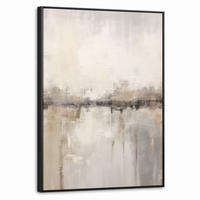 LEINWAND Bilder mit Rahmen - Moderne Kunst - Abstrakt - Beige - 50x70 - Beige, Textil (50/70cm) - MuchoWow