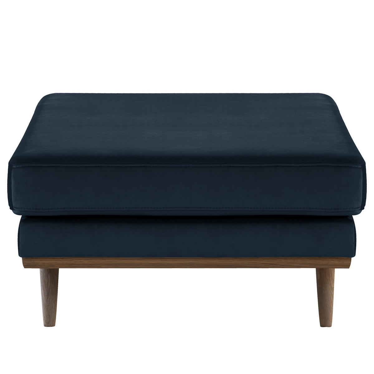 POLSTERHOCKER - Eichefarben/Dunkelblau, Eichenholz/Textil (85/43/60cm) - home24