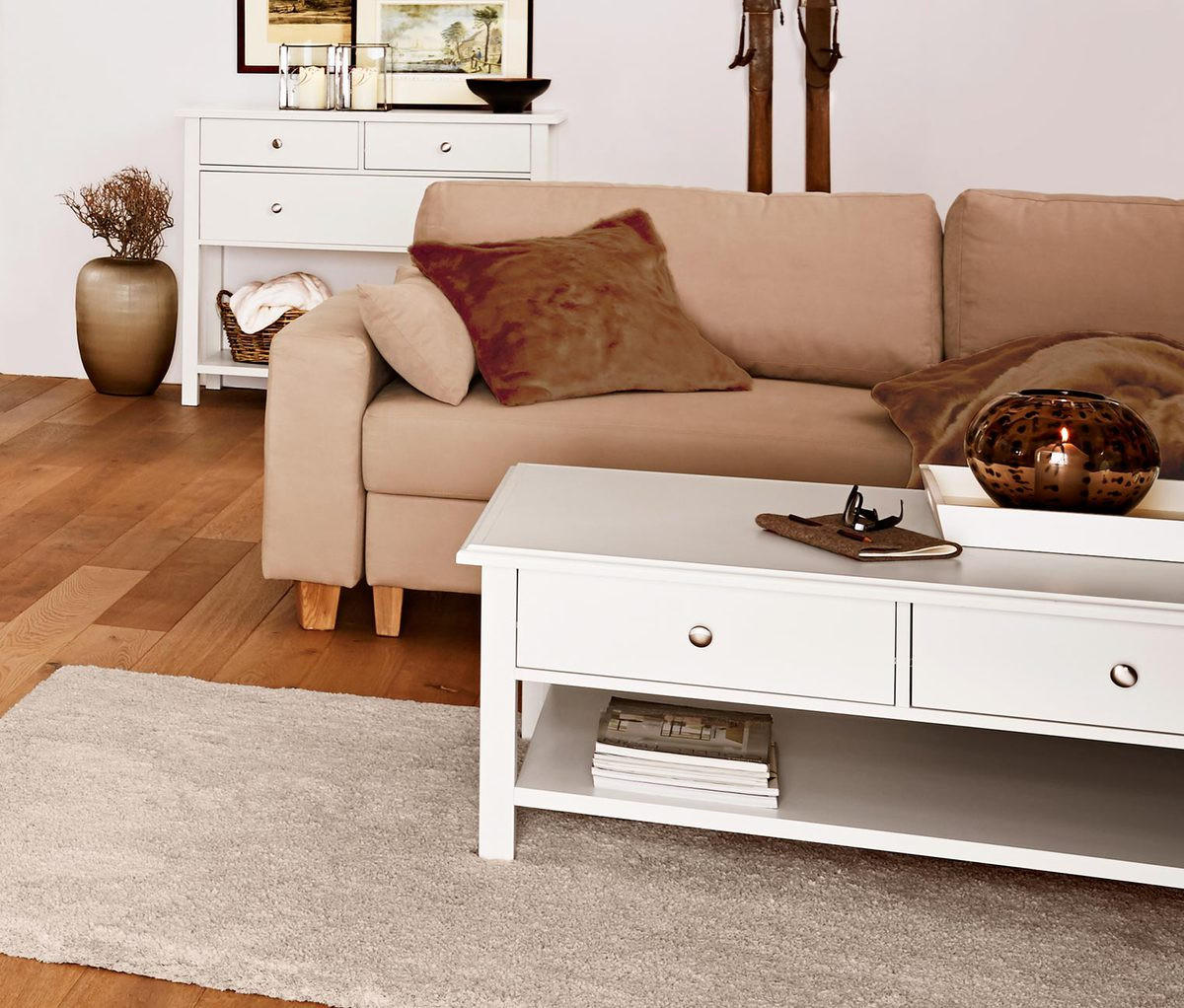 COUCHTISCH rechteckig weiß 102/68/45 cm - Weiß, Holz (68/102/45cm) - moebel dich auf