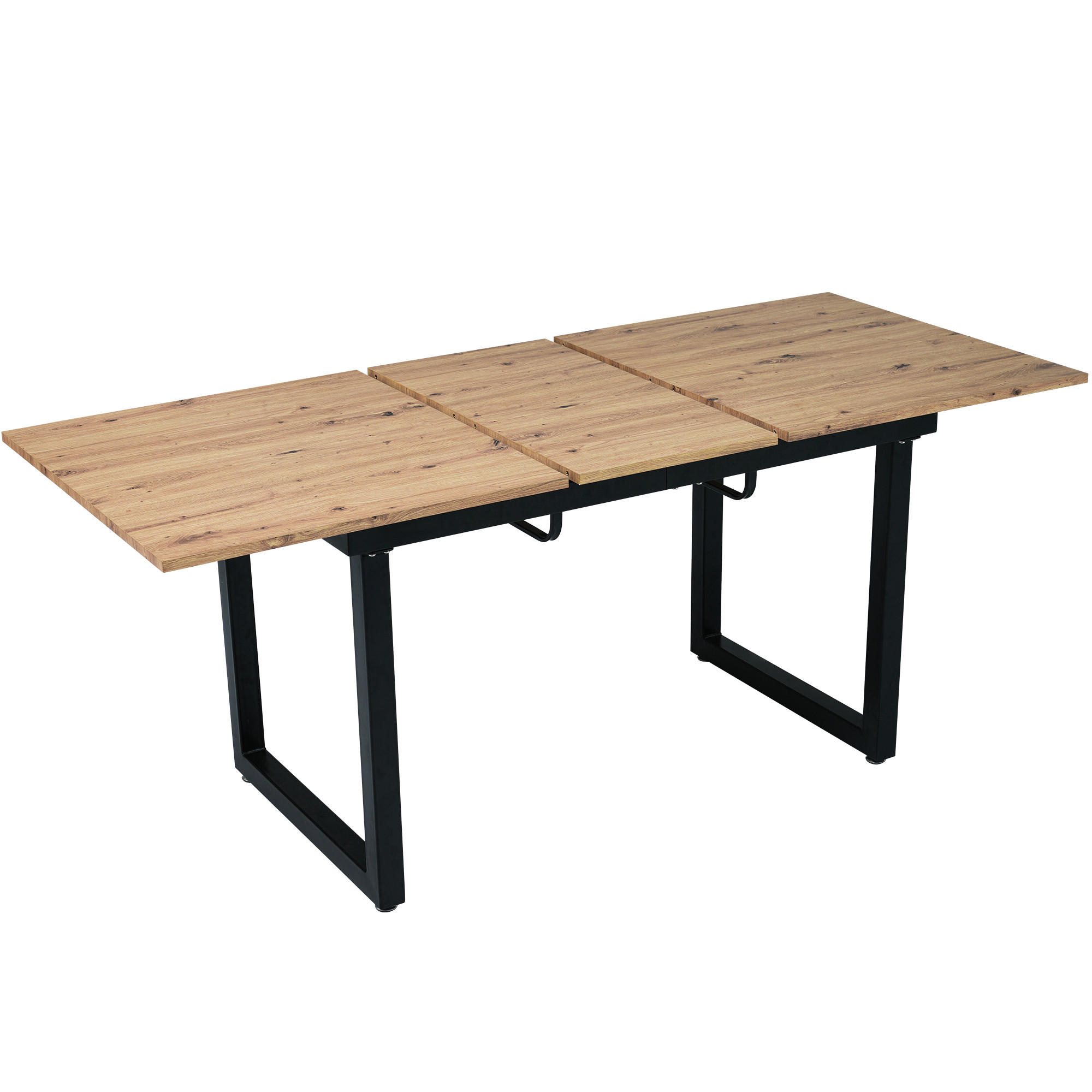 ESSTISCH Erweiterbarer Eicheoptik schwarz - Eichefarben, Holz/Metall (180/80/75cm) - Urban Meuble